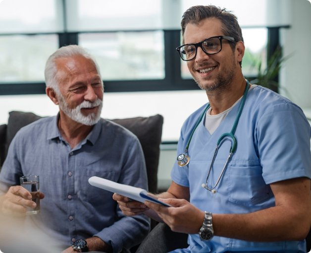 Doctor with patient